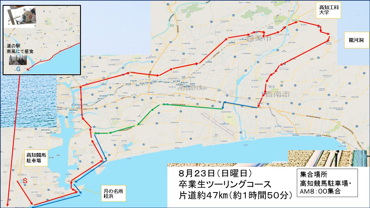 第一回卒業生ツーリング令和２年８月２３日 日曜日 高知ニュードライバー学院